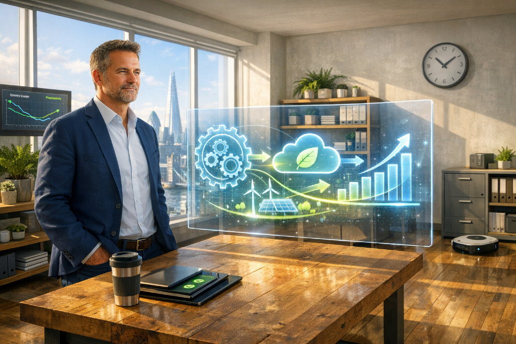 Sustainable technology, Nature and progress unite, A greener future for all